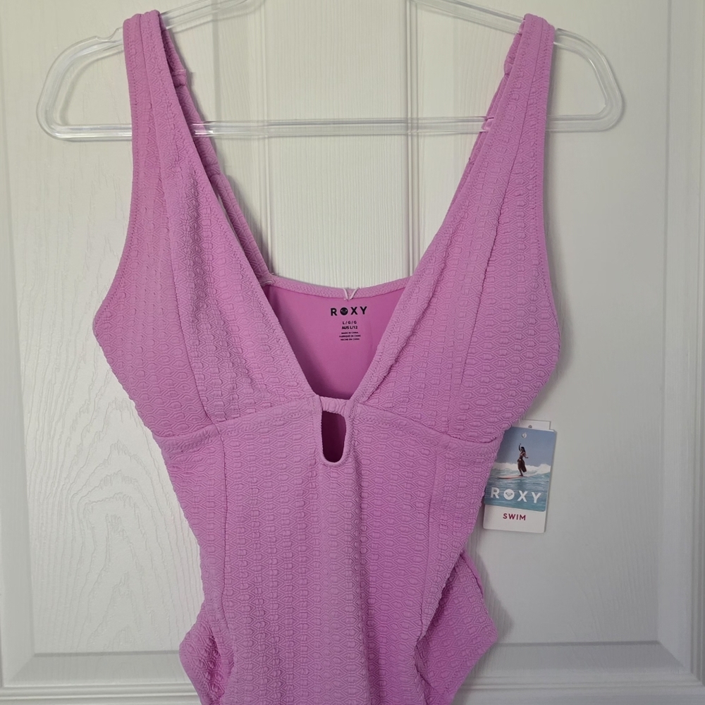 Roxy Lilac Textured One-Piece Swimsuit